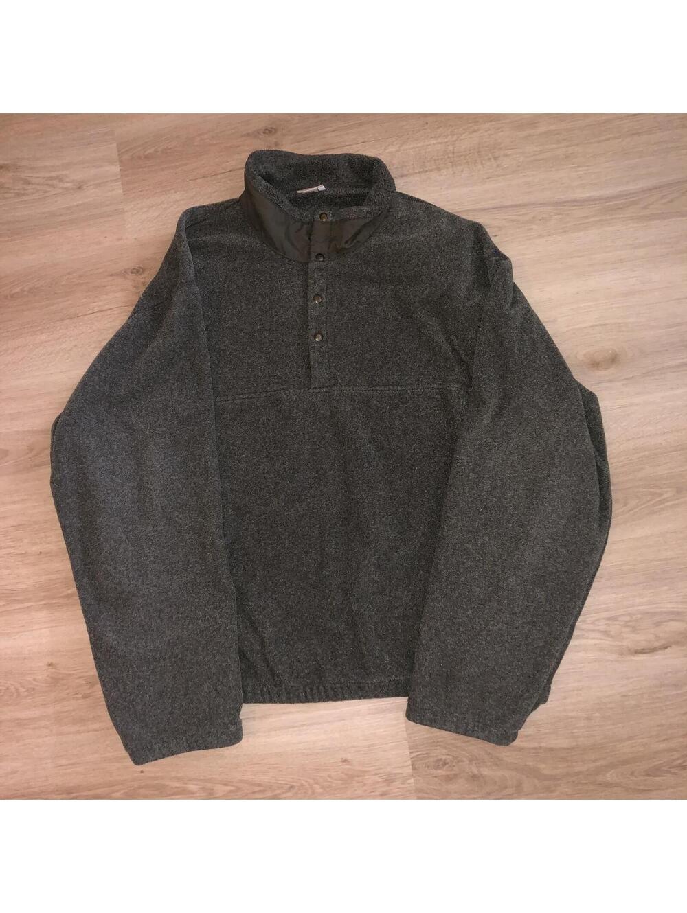 LL BEAN SNAP BUTTON 1/4 FLEECE JACKET GREEN MENS SIZE XXL TALL 2XLT VINTAGE